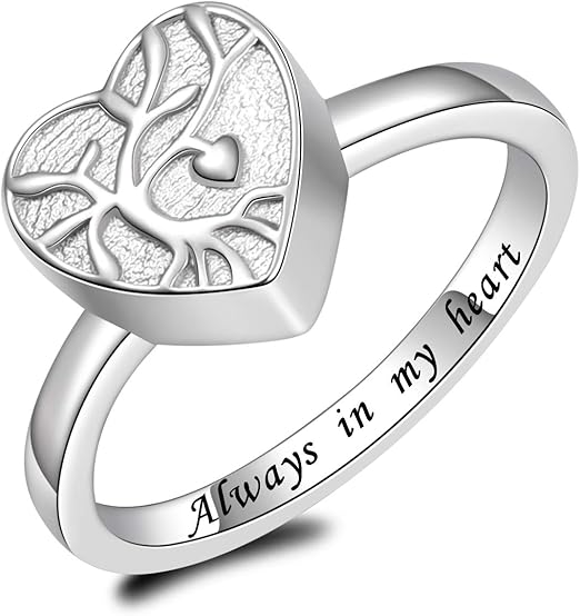 Cremation Jewelry 925 Sterling Silver Tree of Life Urn Ring Holds Loved