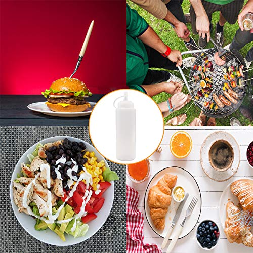 Squeeze Bottle Condiment Squeeze Bottles Plastic ketchup Squeeze Squirt bottle For Sauce,BBQ, Dressing, Paint, Workshop, Pancake Art Dispenser 8 pack 12 OZ - Thumbnail 5