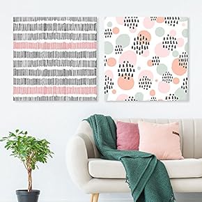 2 Panel Square Canvas Wall Art - Abstract Patterns Patterns - Giclee Print Gallery Wrap Modern Home Art Ready to Hang - 12"x12" x 2 Panels