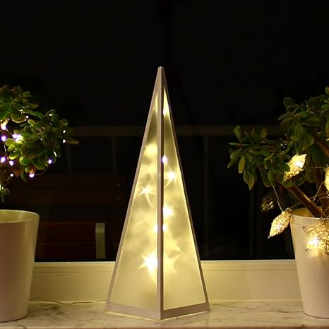 Addobbi Natalizi 3d.3d Luci Di Natale 45 Cm Ologramma Piramide Finestra Addobbi Natalizi Natale Lampadina Led Luce Interna Luce Piramide Cono Piramide 45cm Amazon It Illuminazione