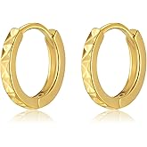 DAILY VIBES Small Gold Huggie Earrings for Women 14K Gold Plated Hypoallergenic Dainty Mini Cubic Zirconia Star Cross Cartilage Hoop Earrings
