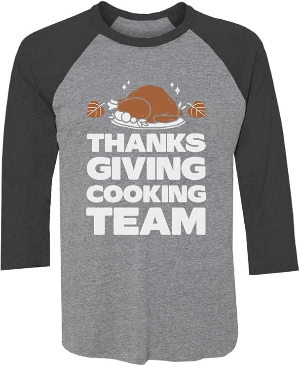 Thanksgiving Cooking Team Funny Turkey Dinner 3/4 Sleeve ...