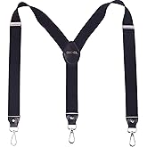 GUCHOL Suspenders for Men Metal Hook Heavy Duty Braces Adjustable High Stretch Elastic Suspenders