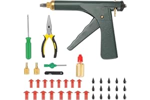 Lenareli Tubeless Tire Gun Puncture Repair Kit with Mushroom Plug (Gun Puncture kit 16 Plugs, Green) for Tyre Punctures and Flats on Cars, Motorcycles, ATV, Trucks & Tractors