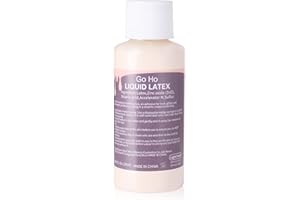 Go Ho Liquid Latex SFX Makeup(1 oz),Halloween Monster Zombie Makeup,Quick Drying Multi-Purpose Liquid Face Paint for Scar Wound Peeling Skin Wrinkles Stipples Burns Blisters,Light Flesh