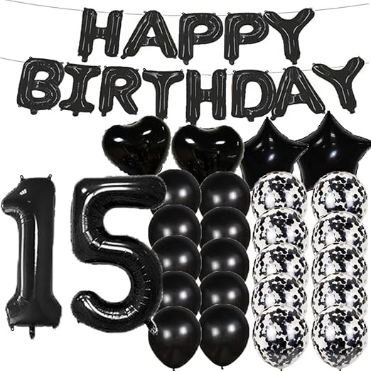 Amazon Com Sweet 15th Birthday Decorations Party Supplies Black