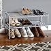 Seville Classics 2-Tier Iron Mesh Utility Shoe Rack, Chrome