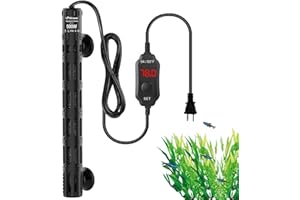 VCRAZE Fish Tank Heater with LED Digital Display Thermostat, Submersible Aquarium Heater with Protective Housing, 500W Adjustable Fish Heater for 75-120 Gallon Tanks