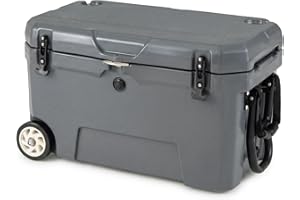 COSTWAY Portable Hard Cooler with 6-Day Ice Retention, Rolling Ice Chest, Telescoping Handle, Wheels, Dual Cup Holders, Built