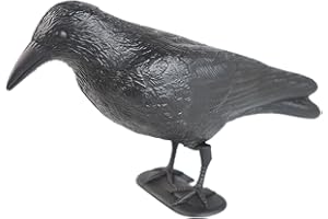 RTOVZON Crow Decoy, Hunting Decoys Fake Black Raven, Efficient Bird Repelling Crow Garden Statues Simulated Outdoor Yard Raven Sculptures for Halloween Decoration, Yard, Garden, Patio