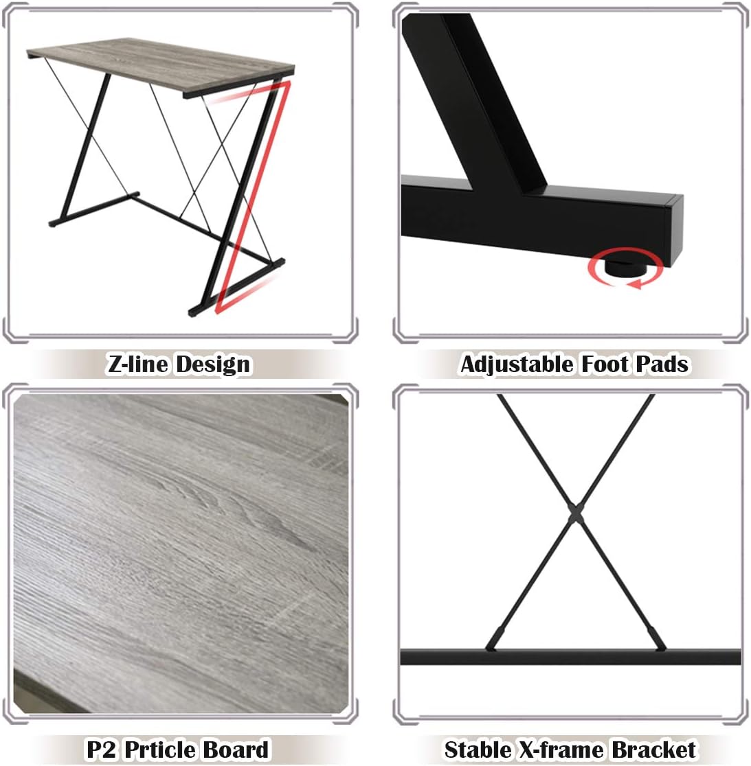 Domy Home Writing Computer Desk Simple PC Laptop Table Workstation for Home Office, Easy Assembly: Kitchen & Dining