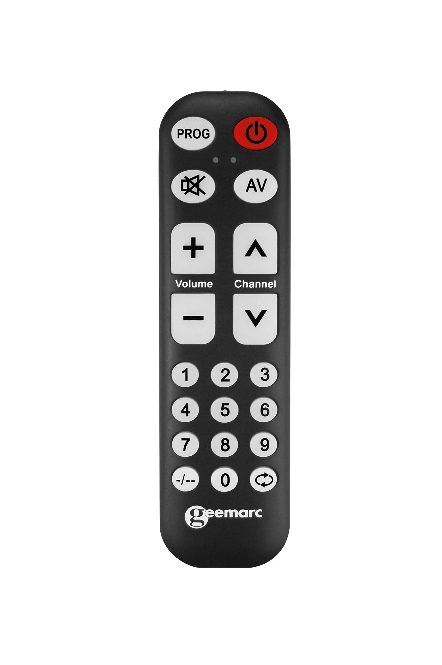 Geemarc TV1 - Easy-to-use Universal Remote Control with 19 Programmable Buttons for Seniors - Requires Original Remote for Pairing - Works with Infrared