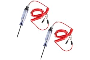 2 Pack Heavy Duty Automotive Circuit Tester, findTop Professional Circuit Tester with Indicator Light, Extended Spring Test Leads, Long Probe with Alligator Clip for Continuity Car Voltage
