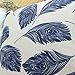 CaliTime Canvas Throw Pillow Cover Case for Couch Sofa Home Decoration Peacock Feathers 18 X 18 Inches Navy Blue