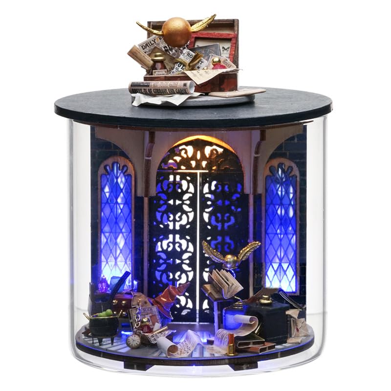 Foyucool DIY Miniature House Kit, Dollhouse Kit with Furnitures, 1:24 Mini House Making Kit for for Adult to Building, Easter Day/Home Decorations/Gifts for Friends, Magic Gate