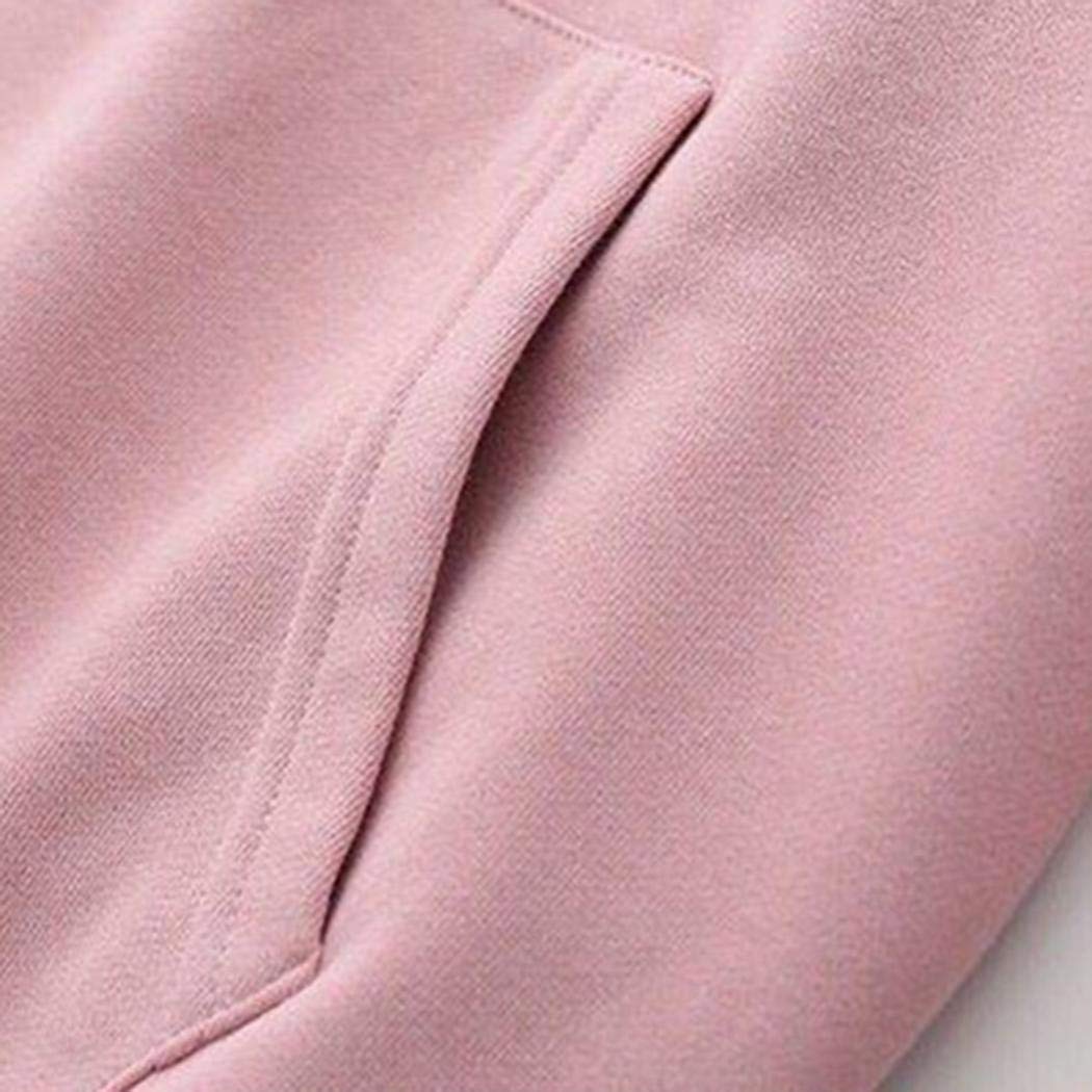 XioNiu Women Casual Hooded Long Sleeve Prints Pullover Hoodie Fashion Hoodies Pink