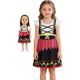 Doll and Girl Matching Nightgown Girls Princess Pajamas 18" Dolls Clothes | Matching Doll &amp; Girls Nightgowns Sleepwear Nightdress Flutter Short Sleeve Night Gown Nightie Dress