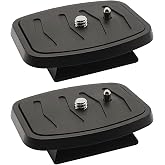IOUALEY 2 Pcs 44mm Tripod Quick Release Plate Camera Mounting Adapter, Universal QB-4W Tripod Mount Attachment Baseplate, Compatible with Velbon, Sony, Sunpak, Ravelli