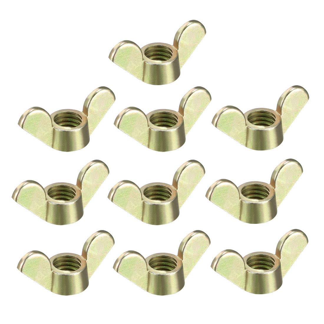 sourcing map M8 Wing Nuts Zinc Plated Fasteners Parts Screws Cymbals Butterfly Nut Bronze Tone 10pcs