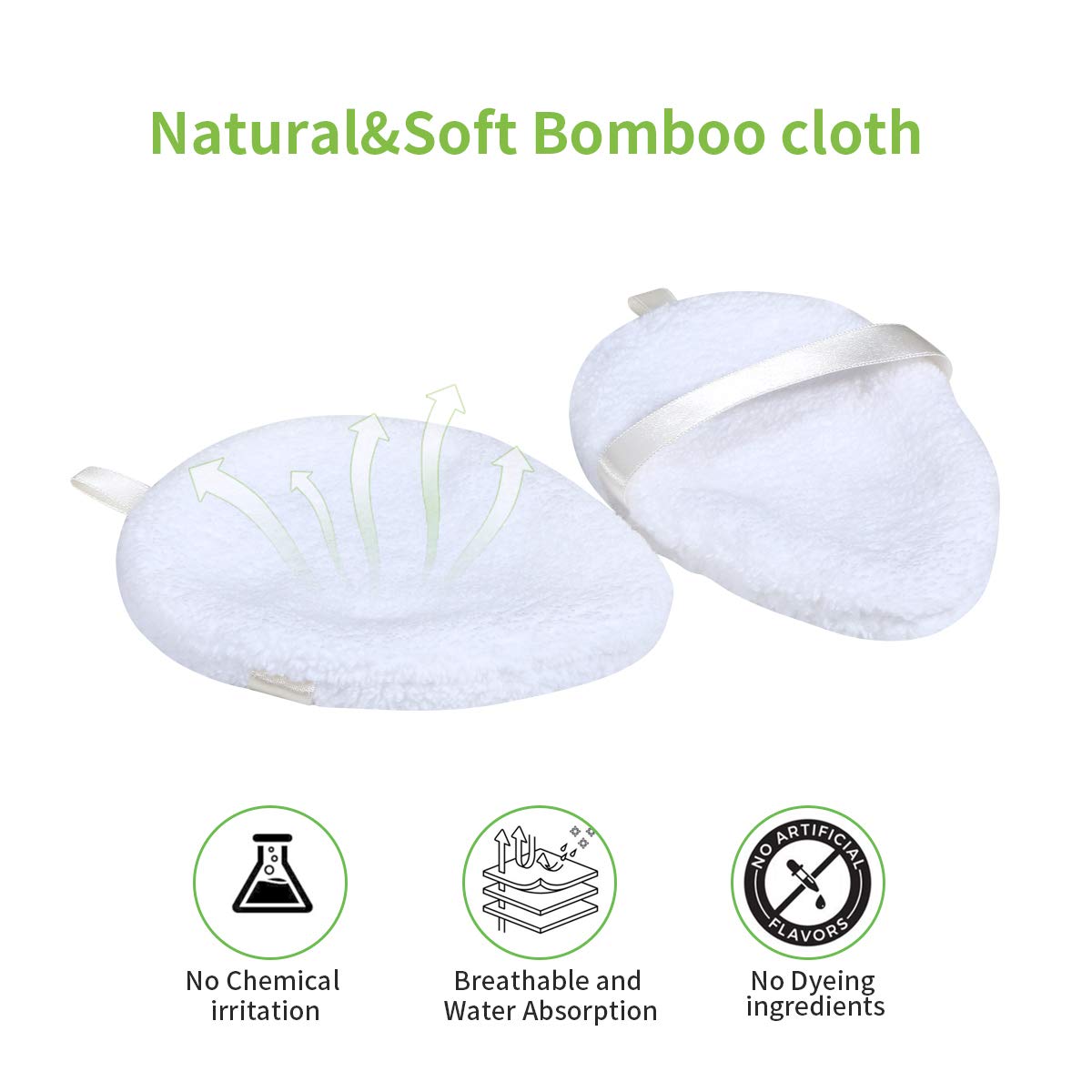 Reusable Cotton Pads 4Packs,Makeup Remover Washable Bamboo Cosmetic Pad with Laundry Bag（White）