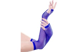 xoxingysm Women Fishnet Fingerless Gloves, Elbow Length Long Gloves,Hollow Fishnet Gloves for Punk Performance Gloves