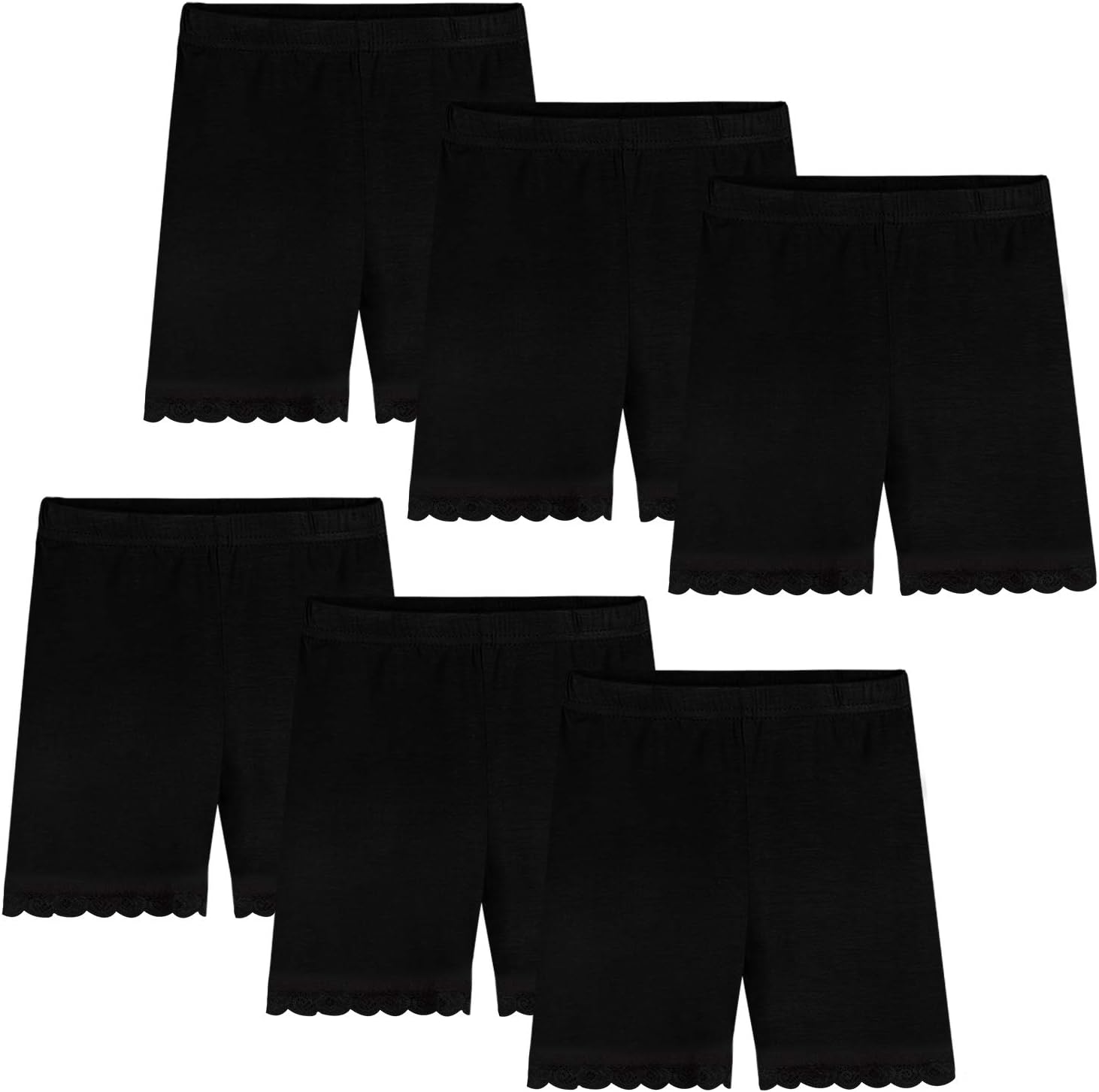 Girls Bike Dance Shorts 6 Pack Toddler Kids Breathable and Safety Dress Undershorts for Girls Sports, Play or Under Skirts 2-10 Years