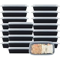 NutriBox 28 OZ [20 value pack] Meal Prep Plastic Food Storage Containers 1 Compartment with lids- BPA Free Reusable Lunch Ben