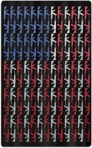 FSKDOM 100% Cotton Plush American Flag Gun Type Oversize Large - Velour Baby Hooded Bath/Beach/Pool Towel - 35" X 70"