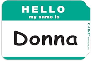 C-Line Pressure Sensitive Peel and Stick Badges, Hello My Name Is, Green, 3.5 x 2.25 Inches, 100 per Box (92233)