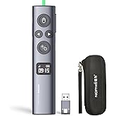 Norwii N95s Presentation Remote, Slide Clicker for PowerPoint Presentations | Digital pointer, spotlight, magnifier &mdash; works on any screen. Triple‑connect via BT, or plug in the USB‑C / A. 328ft range