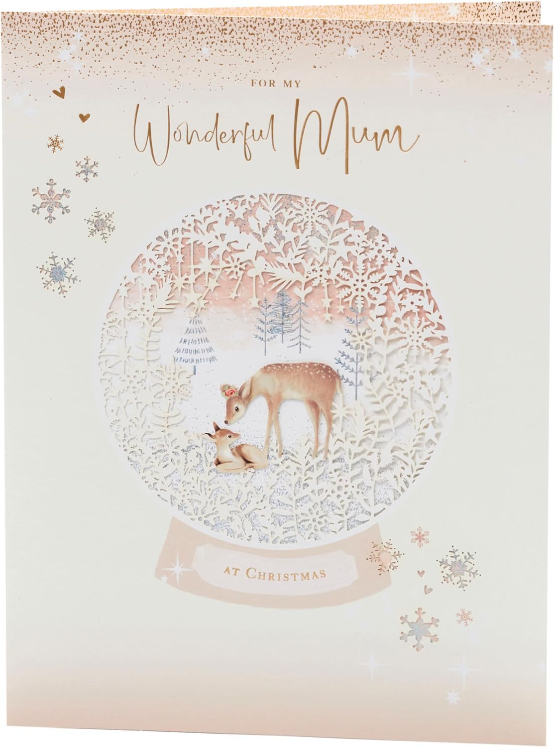 UK Greetings Mum Christmas Card - For Her - From Son or Daughter - Wonderful Mum