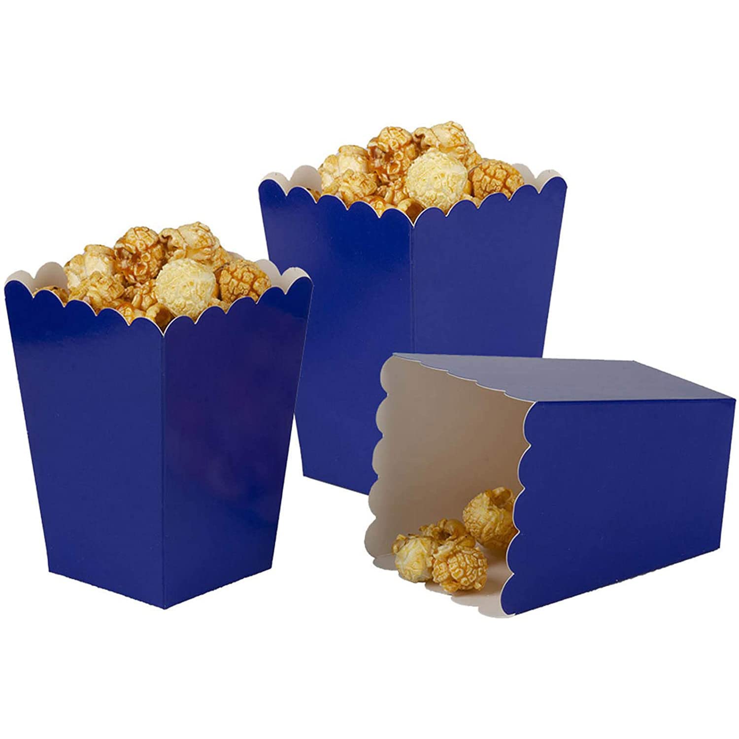Vsosfiza Navy Blue Popcorn Boxes,Small Blue Popcorn Boxes,Pack of 12