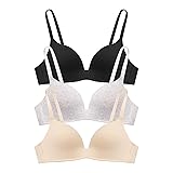 Eleplus 3 Pieces Lightly Lined Wireless Bras for