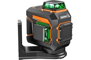 GOCHIFIX Laser Level 360 Self Leveling Green Line Laser Level Tool Wall Suction Stand Receiver 100ft Line Laser for Picture Hanging Outdoor Rechargeable Battery,2x360,2D