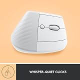 Logitech Lift Vertical Ergonomic Mouse Wireless Bluetooth USB Receiver White view 8