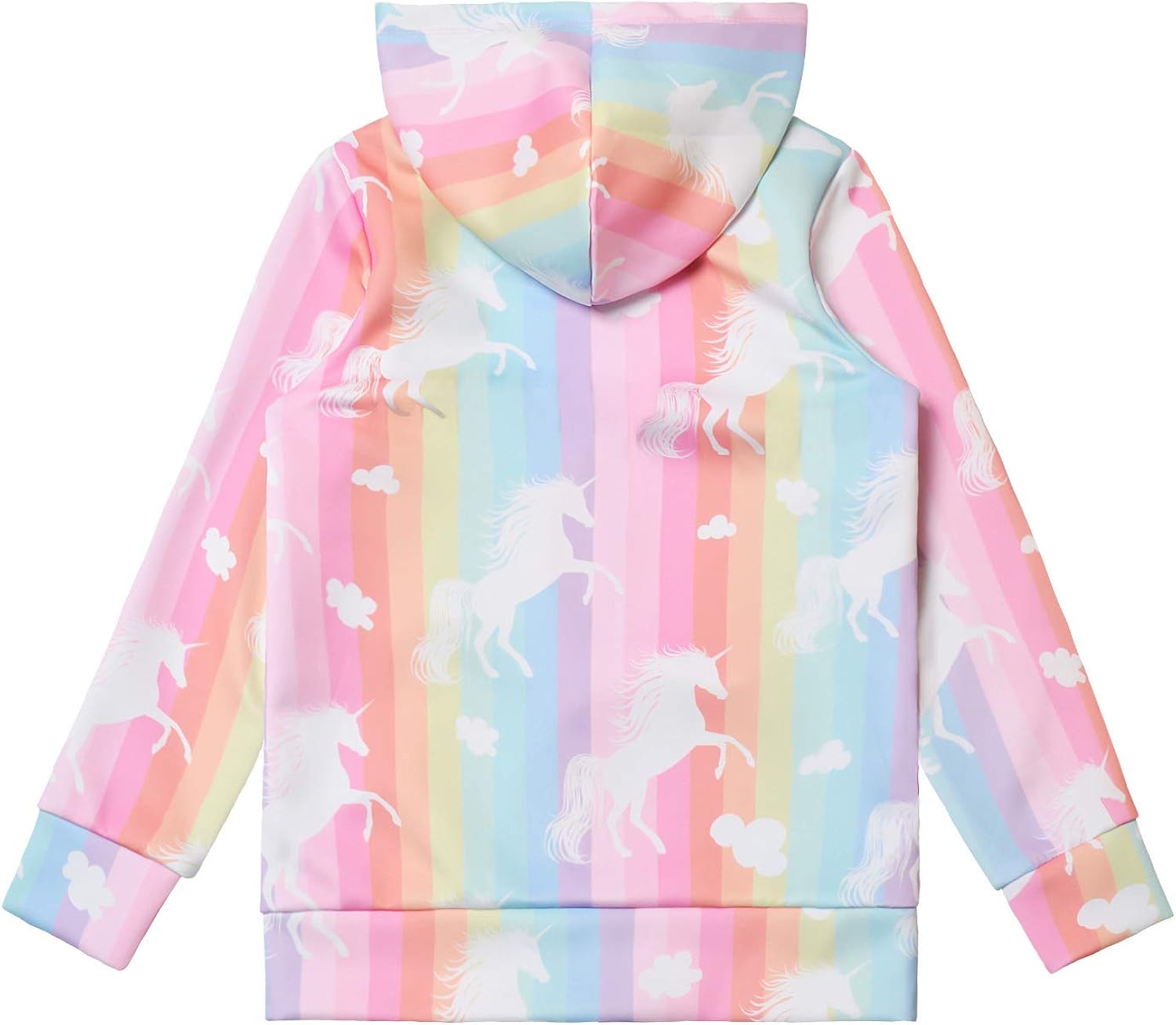 Girls Zip Up Hoodie Jacket Unicorn Sweatshirt with Pockets: Clothing