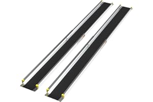 Evcitn Wheelchair Ramps for Home Steps,4-7 FT Adjustable Portable Wheelchair Ramp, Aluminum Portable Ramps for Wheelchairs, Non-Slip Handicap Ramp for Home Entry, 600lbs