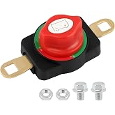 12V&ndash;48V Battery Disconnect Switch, Battery Kill Switch | 275A Side Post Battery Terminal Disconnect Switch with ON/Off Knob, No Extra Wiring Required for Marine, Car, Boat and Truck
