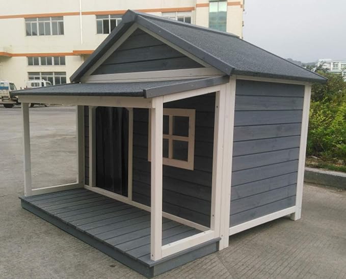 Amazon 超大型犬用の犬小屋です 他ではほとんど見ないデザインの犬小屋 ホームタウンドッグハウスwith テラスl アメリカinnovationpet 犬小屋 通販