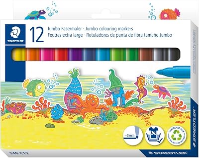Noris 340 C12 - Rotulador para colorear (tamaño grande, 12 unidades), colores surtidos