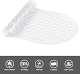 WELTRXE Bathtub Mat Non Slip 260 Suction Cups 88x40 cm PVC Clear view 2