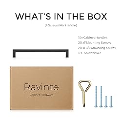 Ravinte 10 Pack Square Bar Kitchen Cabinet Handles