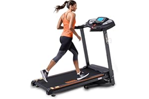 HUAGEED Treadmill with Incline, 300 LBS Running Treadmills for Home with 18" Wider Belt, 0.5-10 MPH Speed, APP, Folding 15% Auto Incline Treadmill Machine for Office Use (2.5 HP)