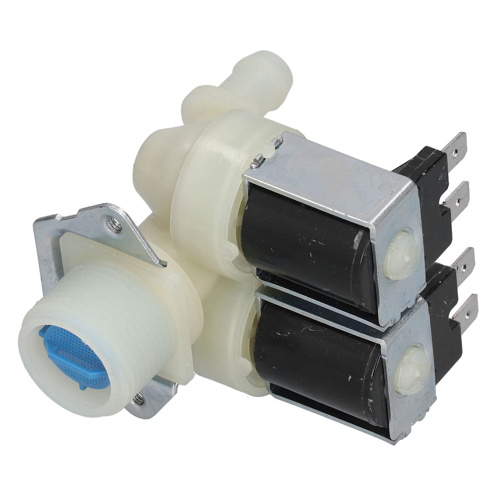 DAWH Universal Water Inlet Valve, 8 x 7 x 6.5cm, PP + Aluminum Alloy, Solenoid Valve, White