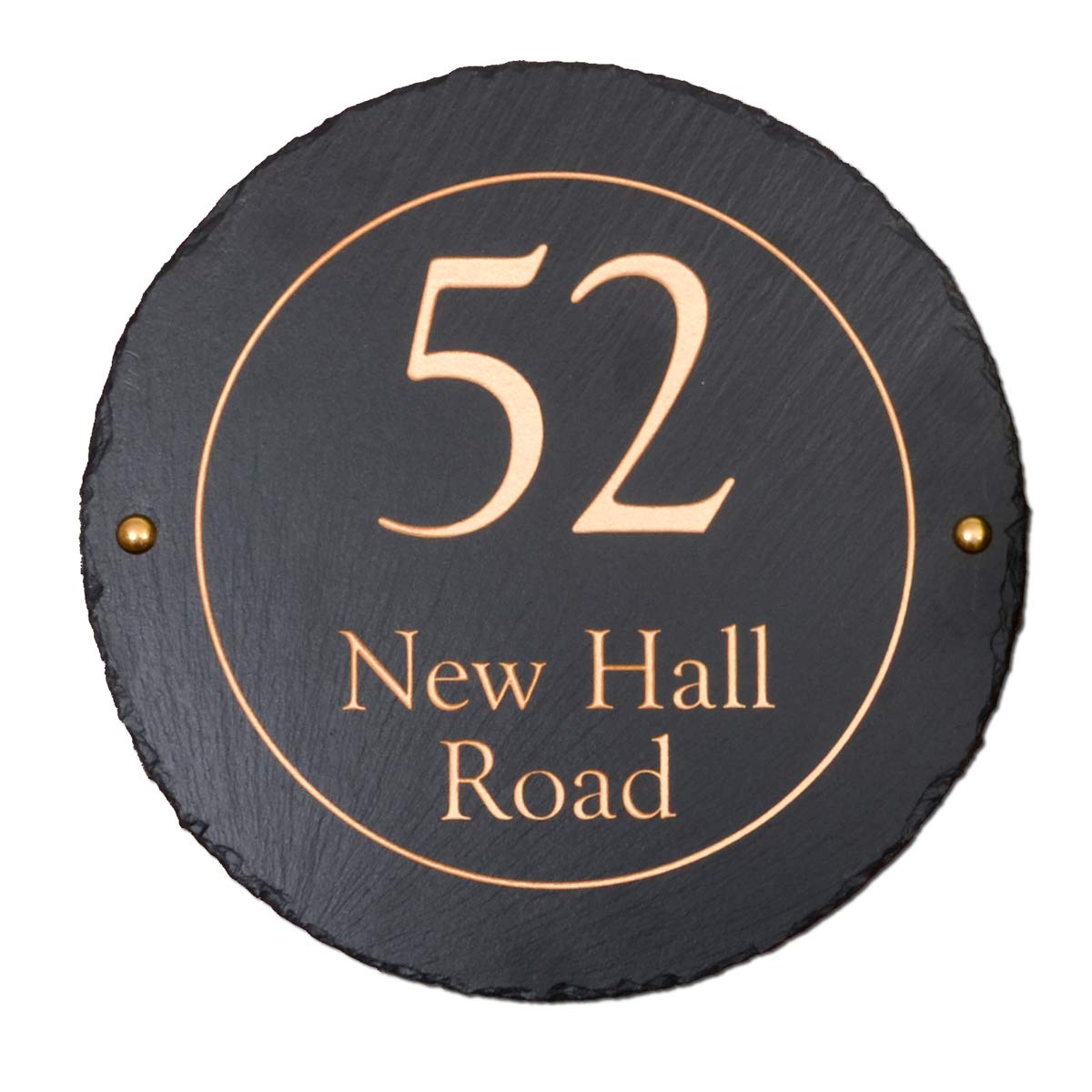 Rustic Slate Round House Sign 30cm diameter personalised with your address in UK Amazon.co.uk