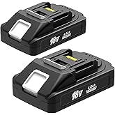 Worthmah 2 Pack 4000 mAh 18 Volt Battery Replace for Makita 18V Lithium Ion Battery BL1840B BL1815 BL1850B BL1860B, Compatible with makita 18v Charger and Cordless Power Tools