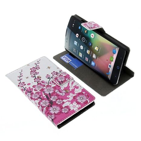 foto-kontor Tasche für ZTE Blade L3 Plus Book Style Blüten Schutz Hülle Buch