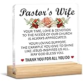 Pastor's Wife Appreciation Gifts, Thank You Gifts for Pastor's Wife Christian Clear Acrylic Desk Decorative Sign Decor