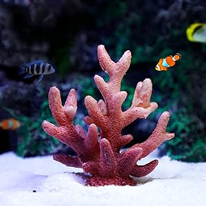 Danmu 1Pc of Polyresin Coral Ornaments, Aquarium Coral Decor for Fish Tank Aquarium Decoration Mini Size 2 7/10" x 1 1/10" x 2 7/10"