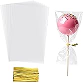 Cake Pop Bags, 3x5 Inches Clear Cellophane Lollipop Bags With Twist Ties,100 Pcs